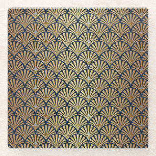 Goldener Gradient: Nahtloses Art Deco Glasuntersetzer