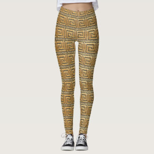 Goldener griechischer Schlüssel  Leggings