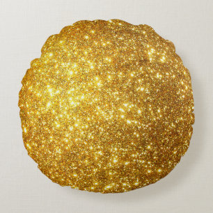 Goldener Grunge-Hintergrund, Raster Illustrati Rundes Kissen