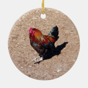 Goldener Hahn-Hahn-Schmuck Keramik Ornament