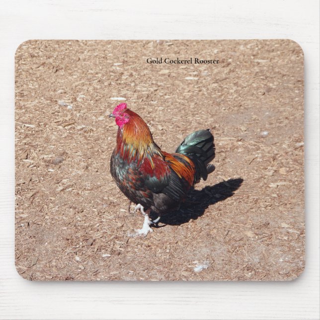 Goldener Hahn-Mauspad Mousepad (Vorne)