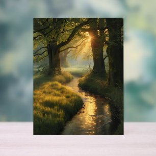 Goldener Hain Sonnenaufgang - ruhige Sonnenstrahle Acrylschild