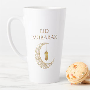 Goldener Halbmond & Laterne Eid Mubarak Islamisch Milchtasse