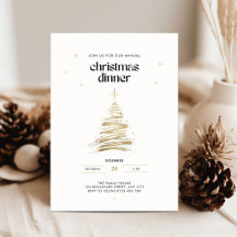 Goldener Handgezeichneter Weihnachtsbaum-Weihnacht