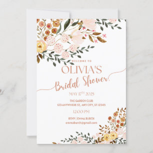 Goldener Herbst Botanicals Bridal Dusche Einladung