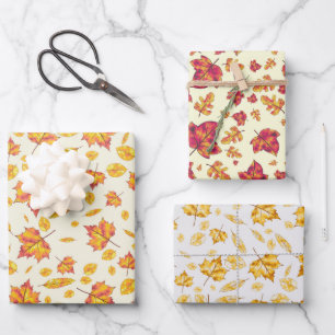 Goldener Herbst Geschenkpapier Set