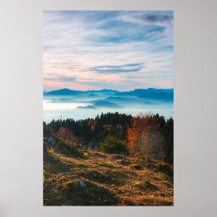 Goldener Herbsttag über den Wolken Poster