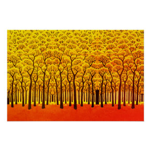 Goldener Herbstwald Poster