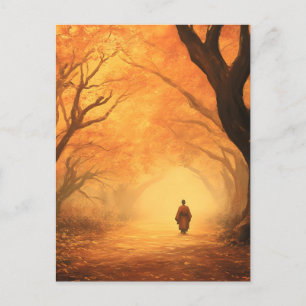 Goldener Herbstzen Feiertagspostkarte