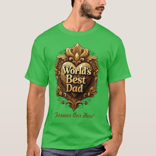 "Goldener Herz-Vater" T-Shirt (Vorderseite)