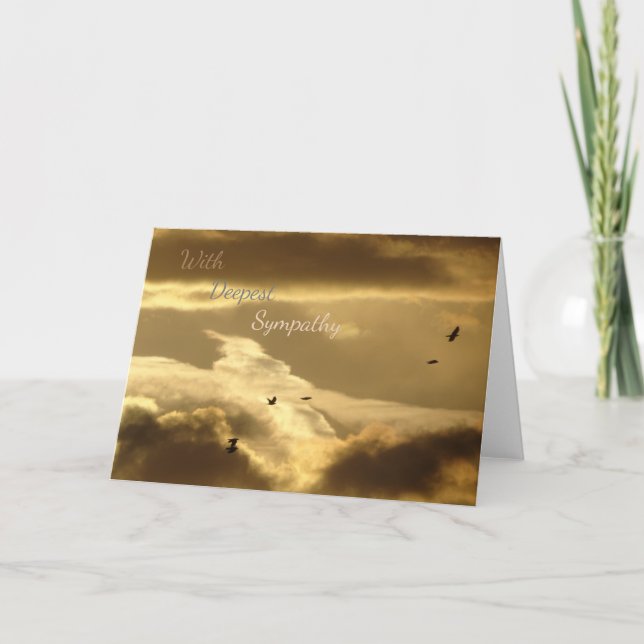 Goldener Himmel mit Birds Beileid Grußkarte Karte (Vorderseite)
