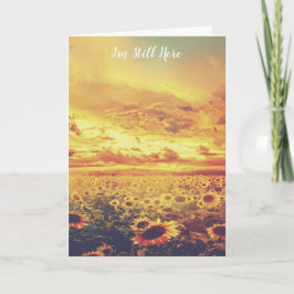 Goldener Himmel, Sonnenblumen und Comfort Gedicht  Karte