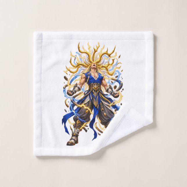 Goldener Himmlischer Krieger Fantasy Waschlappen (Waschlappen)