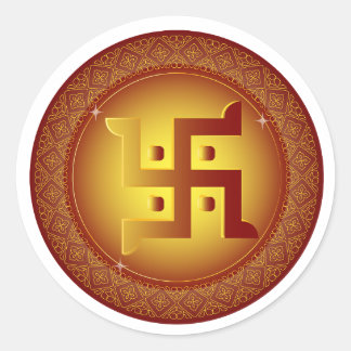 Goldener Hindu Swastik Diwali Aufkleber
