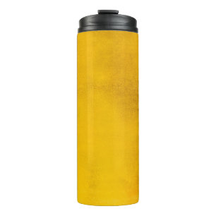 Goldener Hintergrund oder Oberfläche und Schattenh Thermosbecher