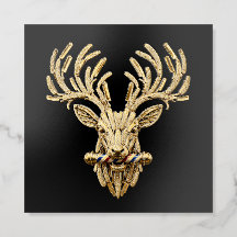 Goldener Hirsch Rasiermesser Friseursalon-Logo Fri