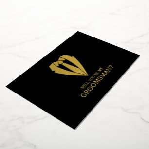 Goldener Hochzeitanzug Personalisierter Heiratsant Folieneinladung