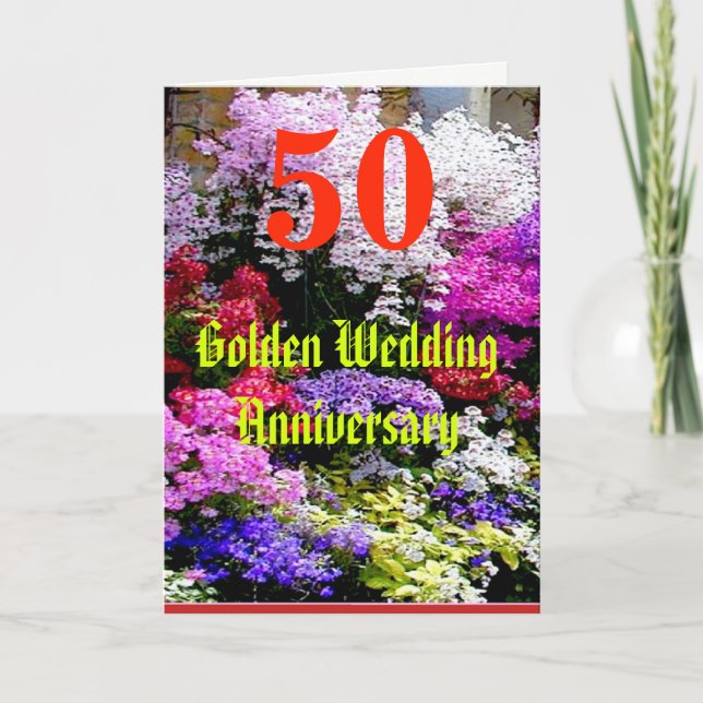 Goldener Hochzeitstag 50 mit einem Lied Karte (Vorderseite)
