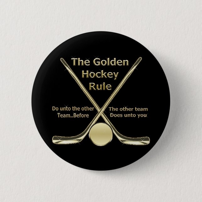 Goldener Hockey-Regel-Knopf Button (Vorderseite)
