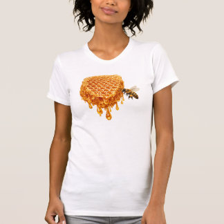 Goldener Honigwabentropfen mit Honigbiene T-Shirt