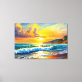Goldener Horizont: Sonnenuntergang und Ruhe Leinwanddruck