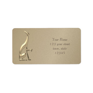 Goldener Hund Italienischer Greyhound Hund Elegant Adressaufkleber