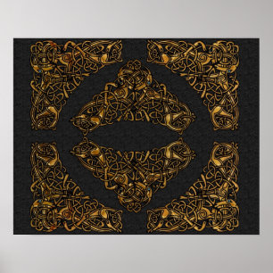 Goldener Hundedruck Poster