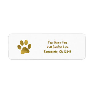 Goldener Hundewelpen-Pfote Faux Gold