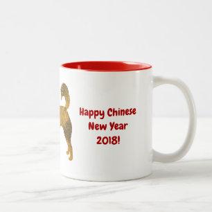 Goldener Husky Zwei-Töne-Tasse Zweifarbige Tasse