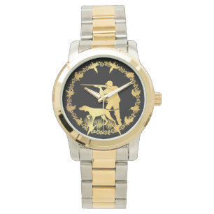 Goldener Jäger Armbanduhr