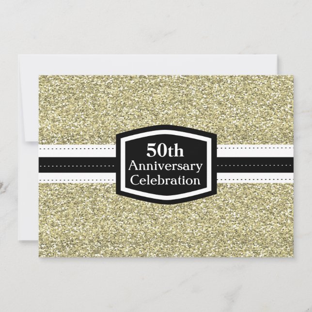 Goldener Jahrestag des Glitzer-50. Einladung (Vorderseite)