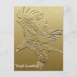 "Goldener Junge" Landing Eagle Goldene Wirkung Kun Postkarte