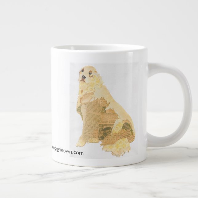 Goldener Jungen-Collagentunnel-bohrwagenTasse Jumbo-Tasse (Rechts)