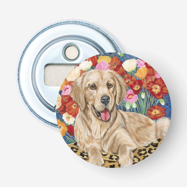 Goldener Jungen-Retriever Flaschenöffner (Vorderseite)