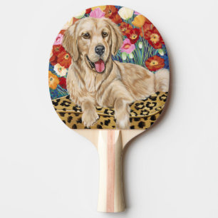 Goldener Jungen-Retriever Tischtennis Schläger