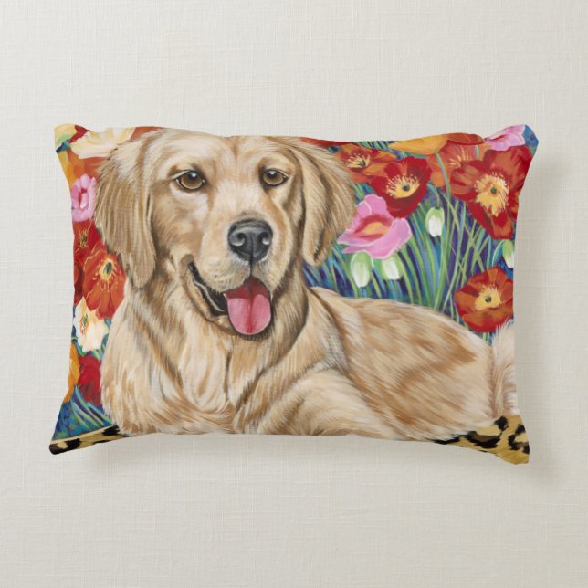Goldener Jungen-Retriever Zierkissen (Rückseite)