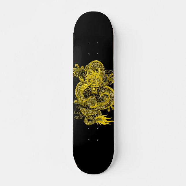 Goldener Kaiser Dragon 1 Element Pro Park Deck Skateboard (Vorne)