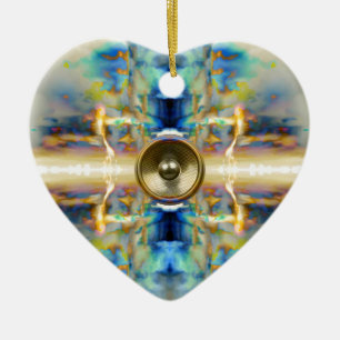Goldener Kaleidoskop-Lautsprecher Keramik Ornament