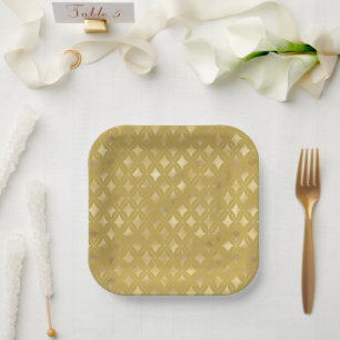 Goldener Karneval Harlekin Diamanten Pappteller