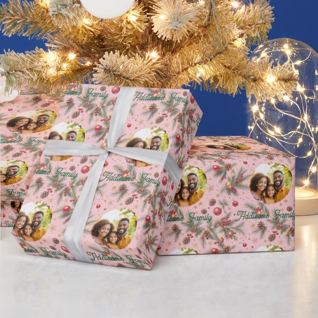 Goldener Kiefernrahmen Geschenkpapier (Feiertage)