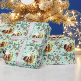 Goldener Kiefernrahmen Geschenkpapier