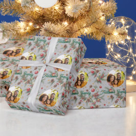 Goldener Kiefernrahmen Geschenkpapier