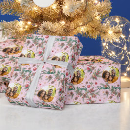 Goldener Kiefernrahmen Geschenkpapier