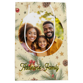 Goldener Kiefernrahmen Mittlere Geschenktüte