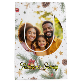 Goldener Kiefernrahmen Mittlere Geschenktüte