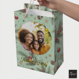 Goldener Kiefernrahmen Mittlere Geschenktüte