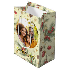 Goldener Kiefernrahmen Mittlere Geschenktüte
