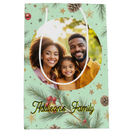 Goldener Kiefernrahmen Mittlere Geschenktüte