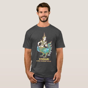 Goldener Kinnari Thailändischer Mythologischer Vog T-Shirt