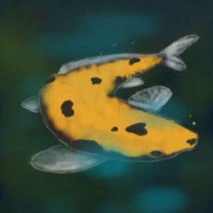 goldener Koi-Fisch G Wandteppich Mit Holzrahmen